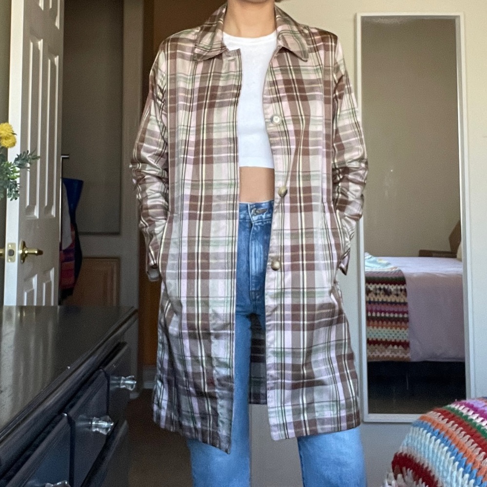 Vintage 90’s Gap Plaid Windbreaker Car Coat